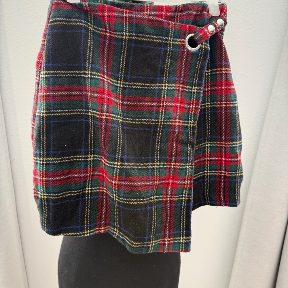 Miami Red and Black Plaid Mini Skirt